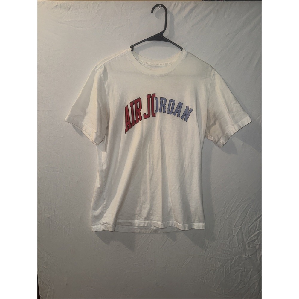 Air Jordan Shirt Men's Medium White Blue Red Basketball TShirt Retro 23